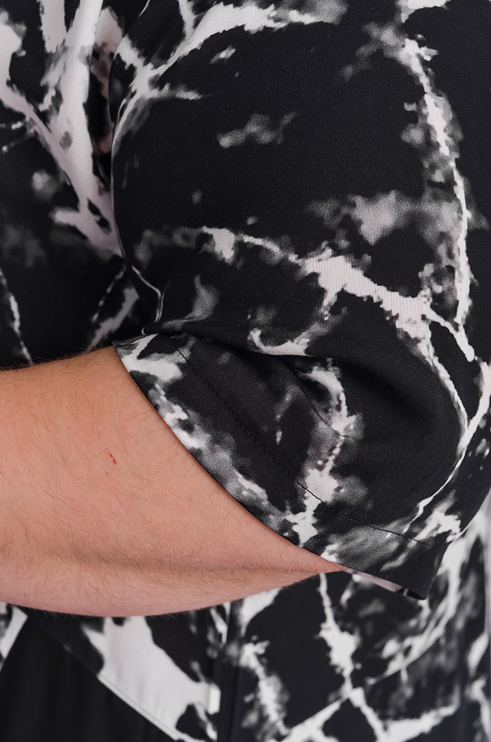 Сукня максі чорно-біла з сіткою великих розмірів