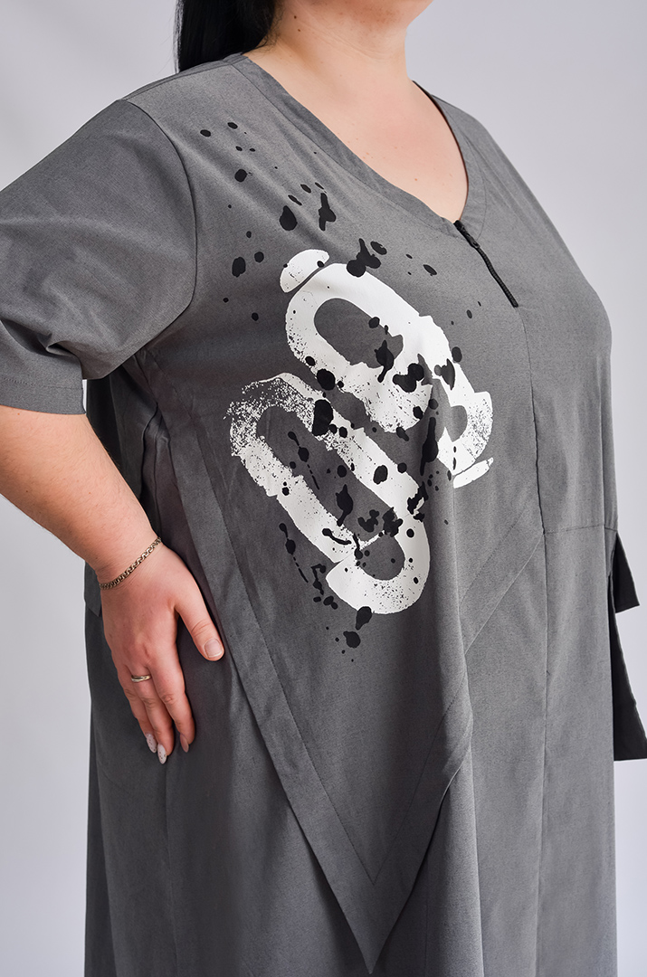 Сукня міді з блискавкою великих розмірів