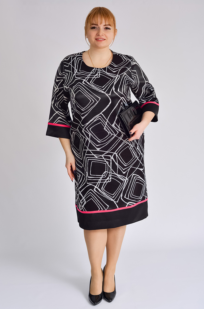 Платье-футляр миди больших размеров