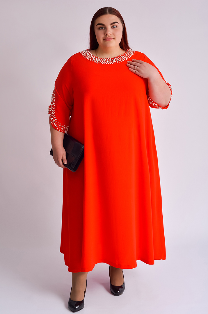 Сукня максі з перлинами великих розмірів