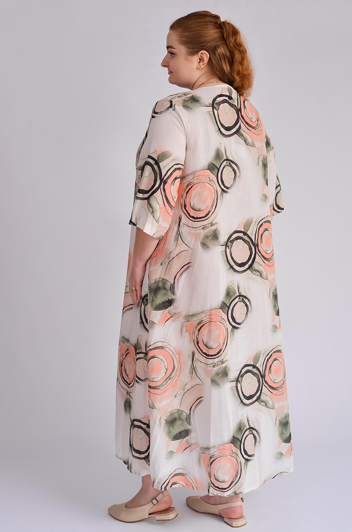 Платье макси с абстрактными принтами больших размеров