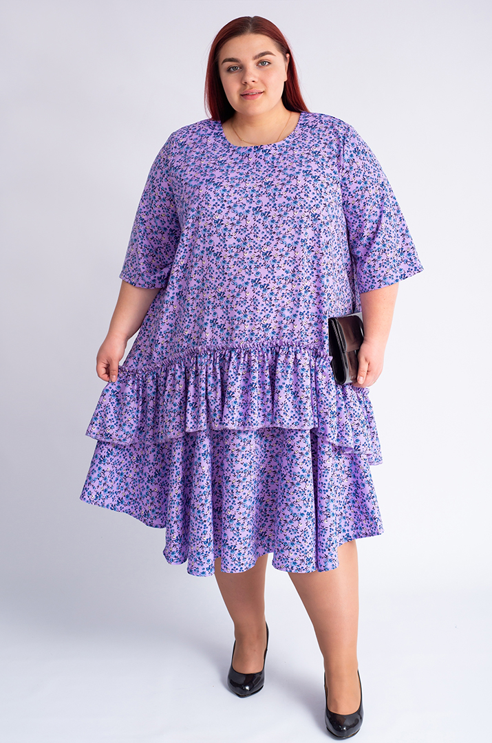 Сукня міді з воланами великих розмірів