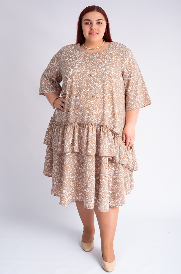 Сукня міді з воланами великих розмірів