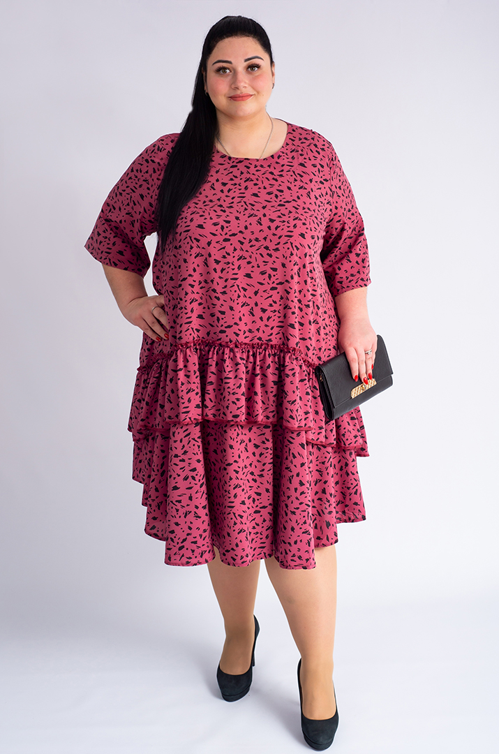 Сукня міді з воланами великих розмірів