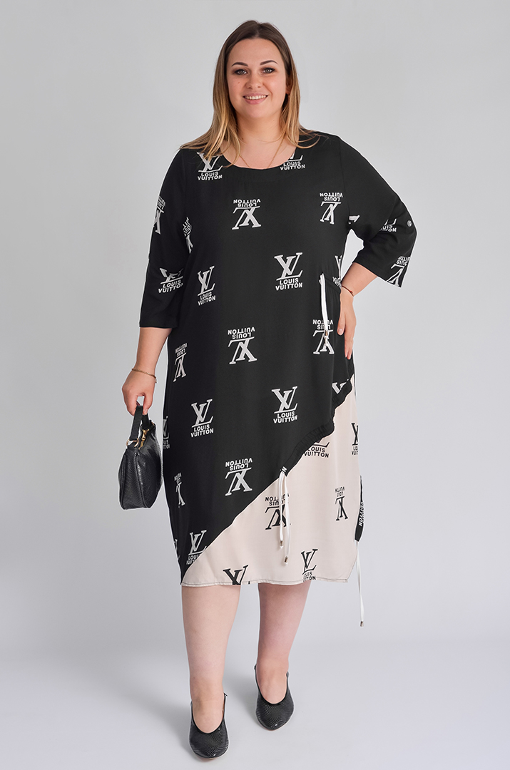 Сукня міді з регульованою драпіровкою великих розмірів