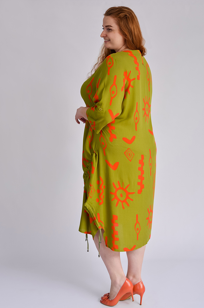 Сукня міді з регульованою драпіровкою великих розмірів