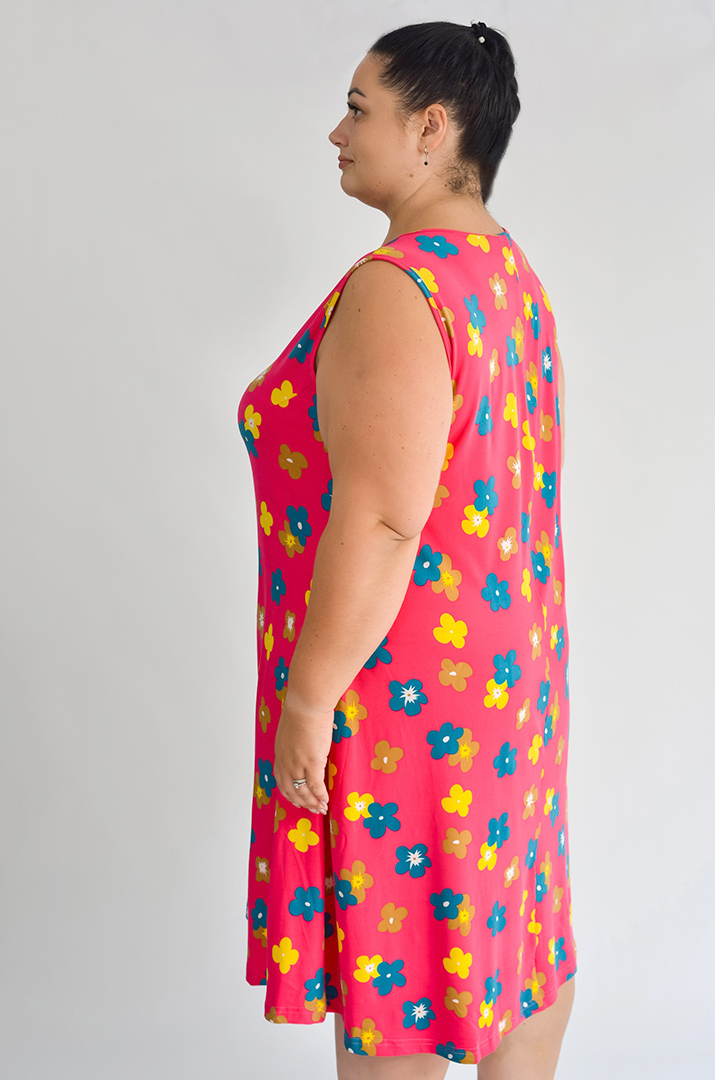 Сукня домашня в квітковий принт великих розмірів