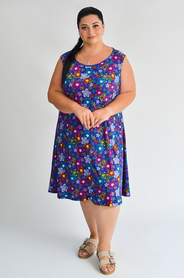 Сукня домашня в квітковий принт великих розмірів