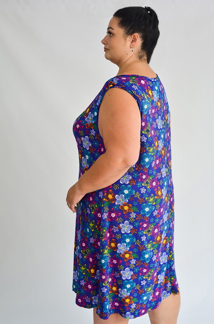 Сукня домашня в квітковий принт великих розмірів