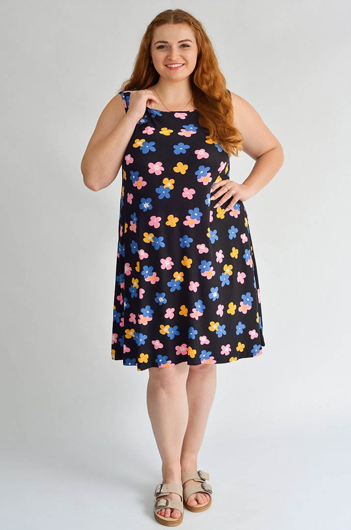 Сукня домашня в квітковий принт великих розмірів