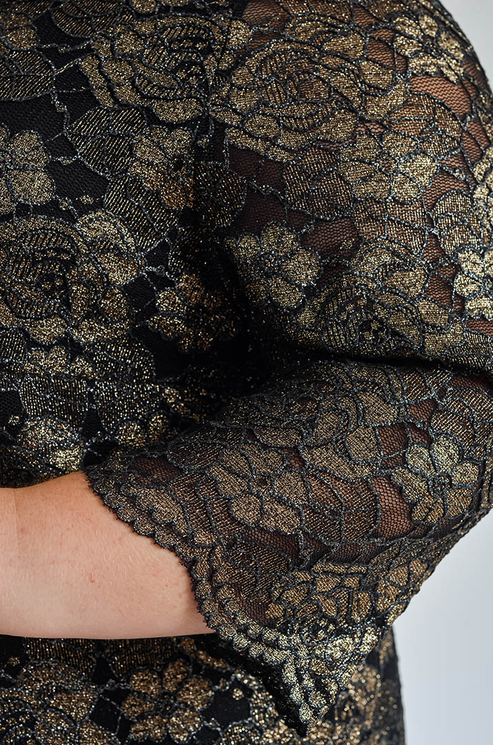 Платье миди с люрексовым цветочным узором больших размеров