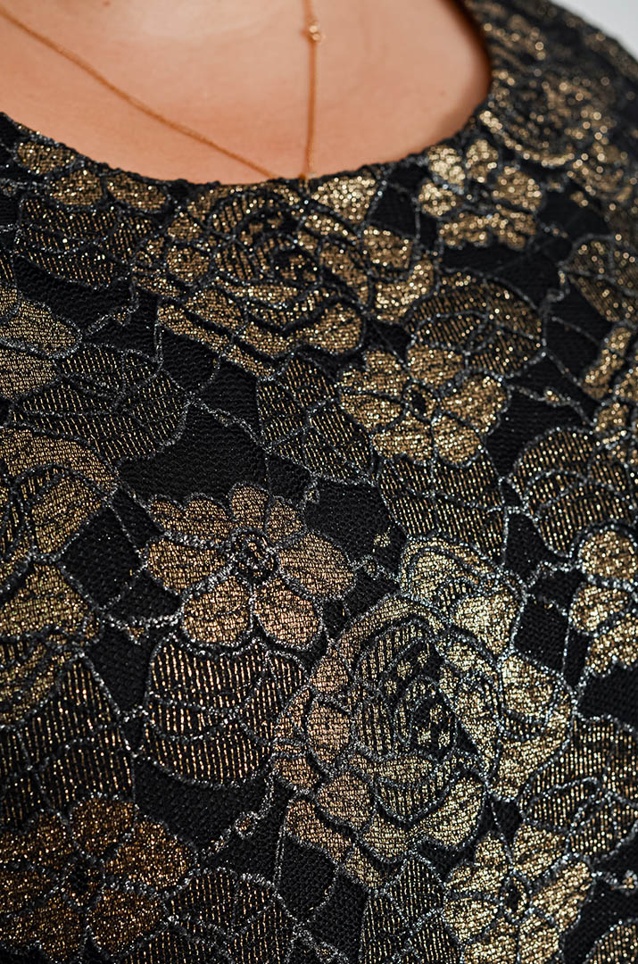 Платье миди с люрексовым цветочным узором больших размеров