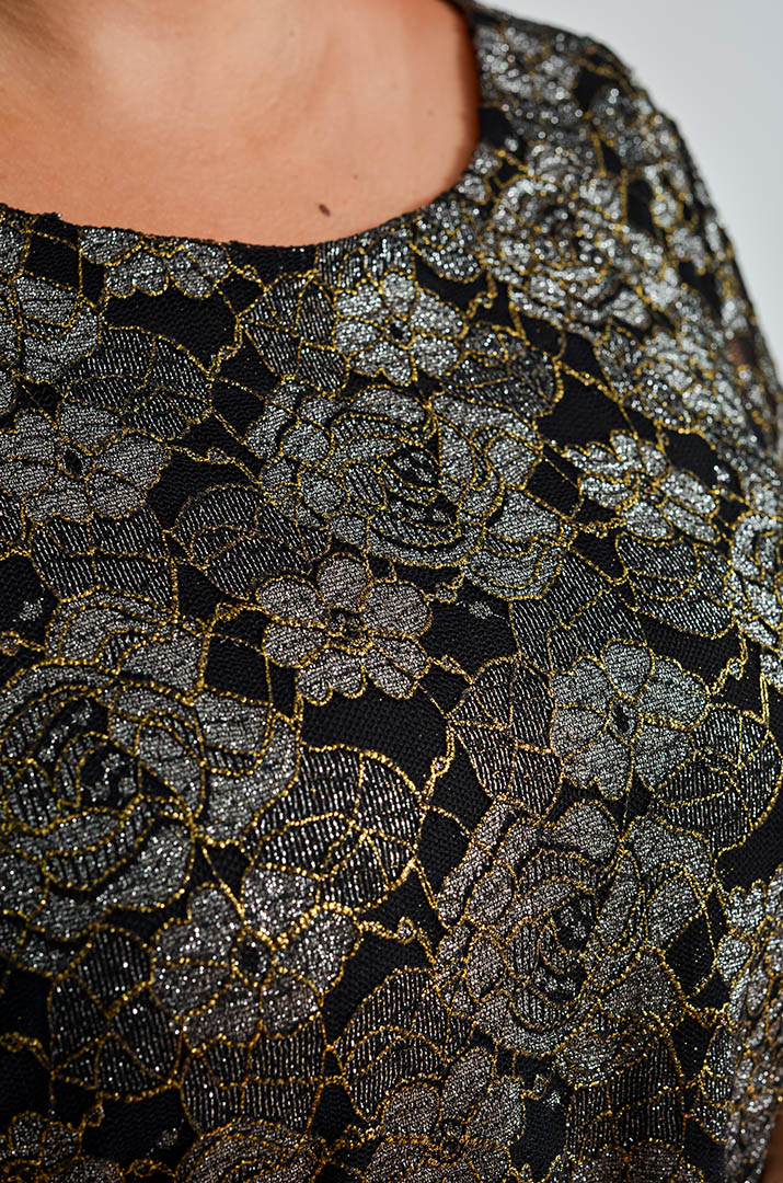 Платье миди с люрексовым цветочным узором больших размеров