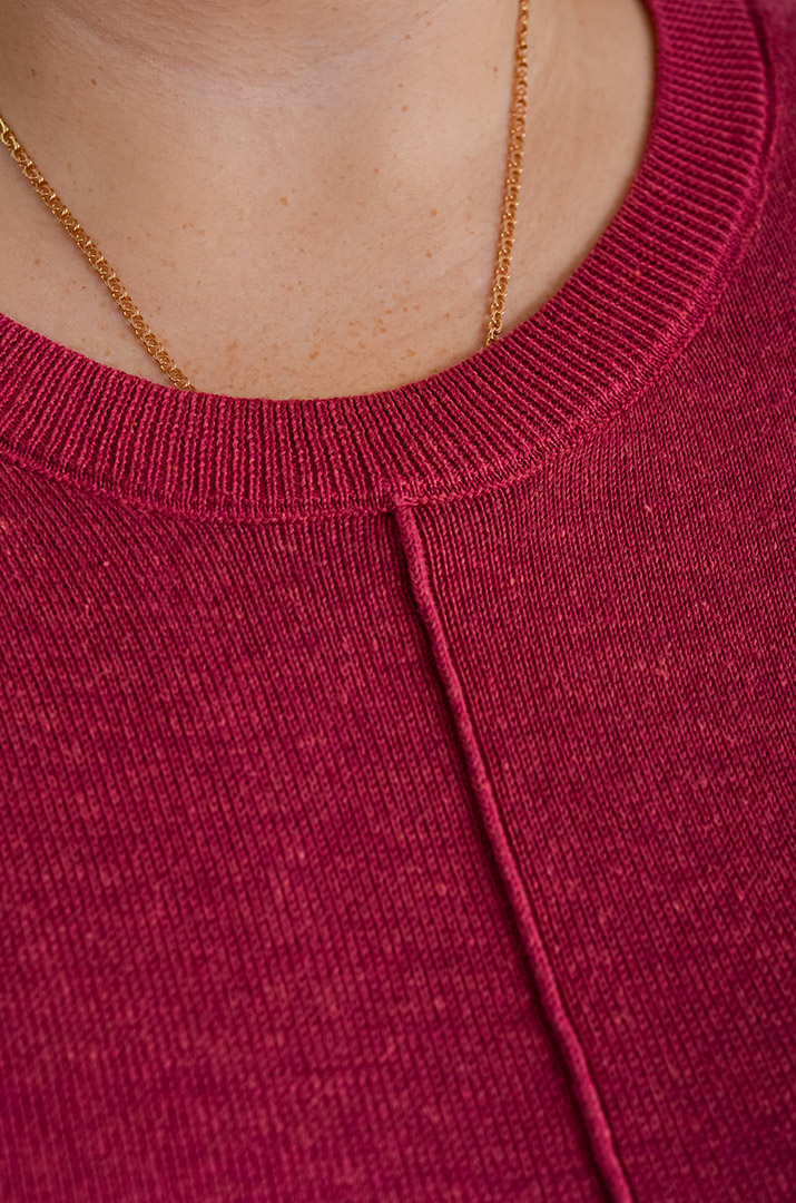 Платье макси с льняной юбкой и вязаным верхом больших размеров