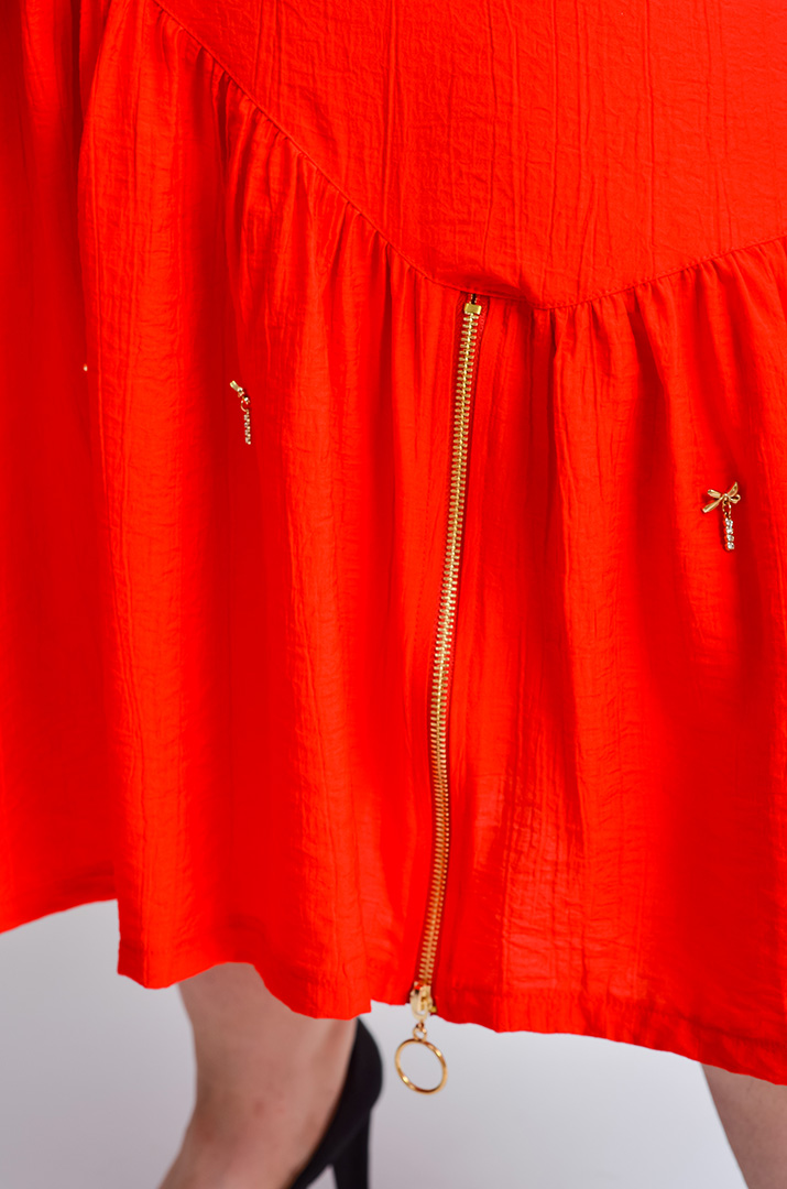 Сукня міді з воланами та блискавками великих розмірів