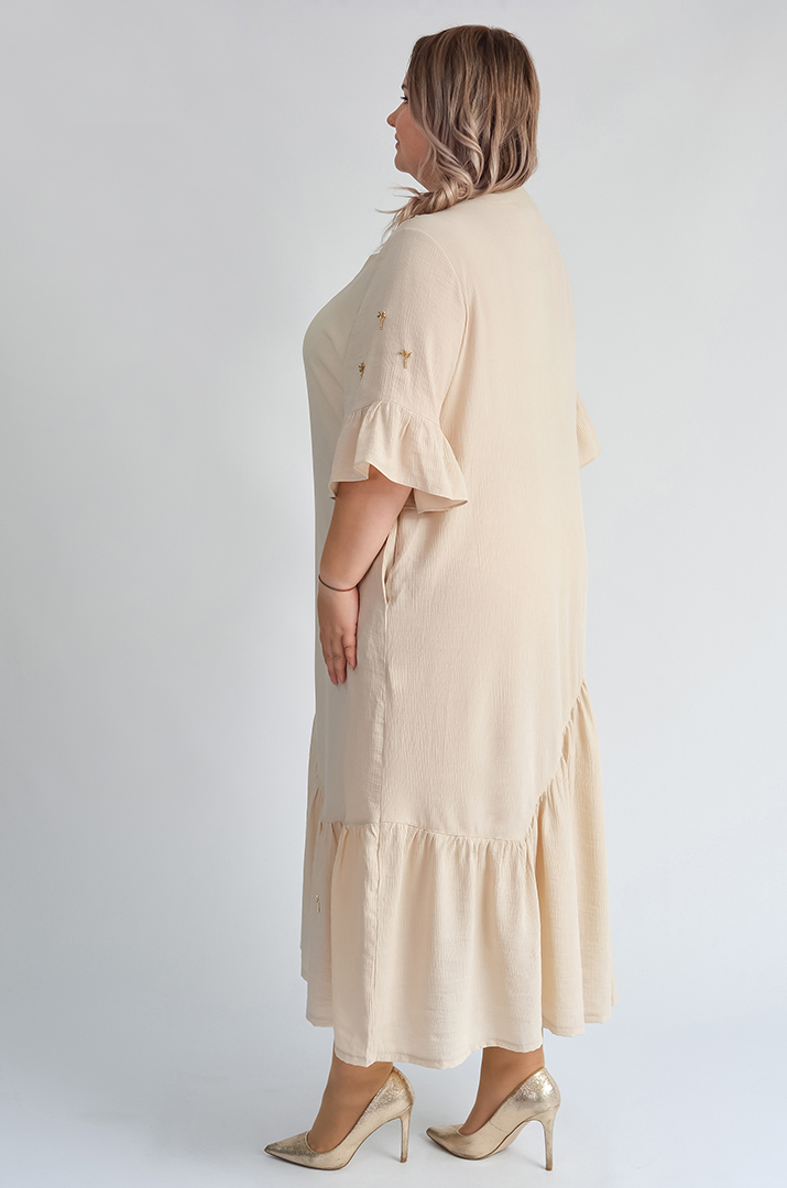 Сукня міді з воланами та блискавками великих розмірів