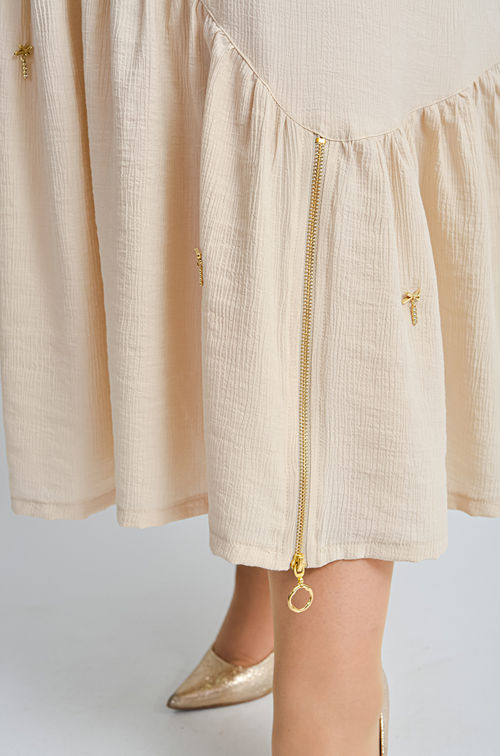 Сукня міді з воланами та блискавками великих розмірів