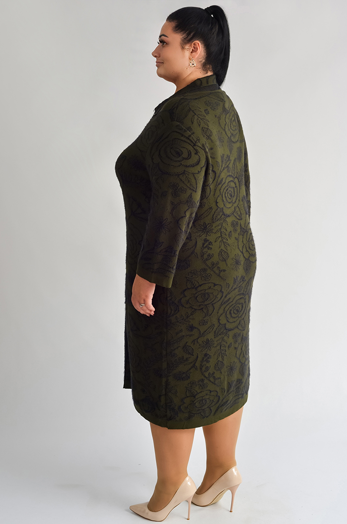 Сукня міді з фактурним квітковим візерунком великих розмірів