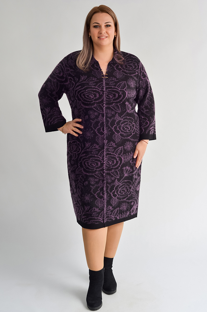 Сукня міді з фактурним квітковим візерунком великих розмірів