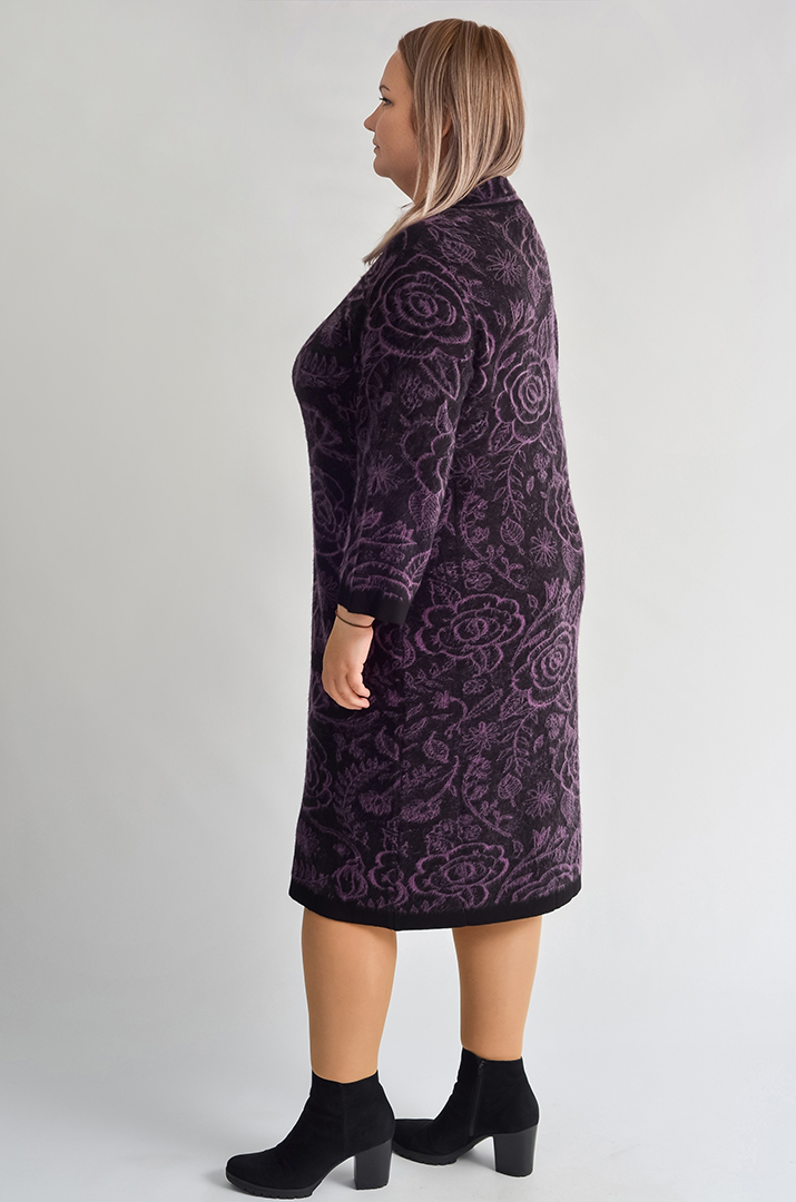Сукня міді з фактурним квітковим візерунком великих розмірів