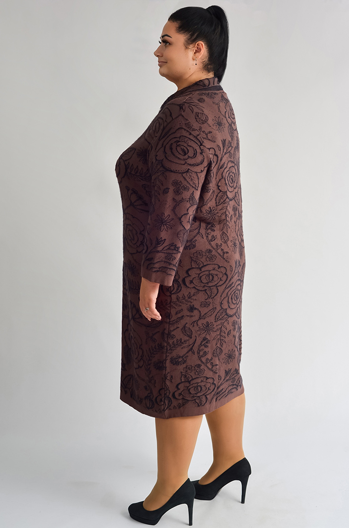 Сукня міді з фактурним квітковим візерунком великих розмірів