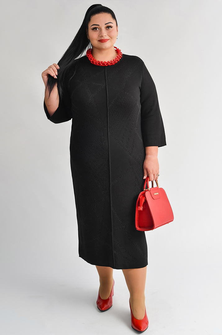 Сукня з геометричним люрексовим принтом великих розмір