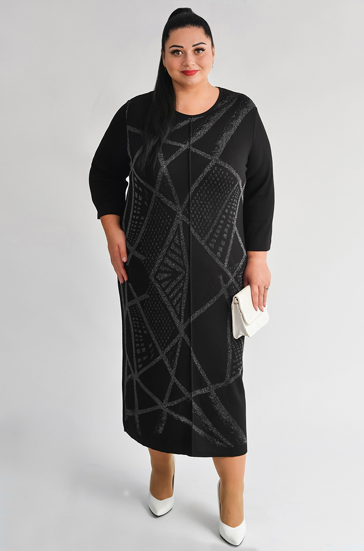 Сукня з геометричним люрексовим принтом великих розмір