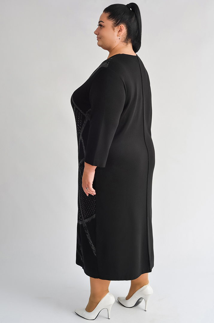 Сукня з геометричним люрексовим принтом великих розмір