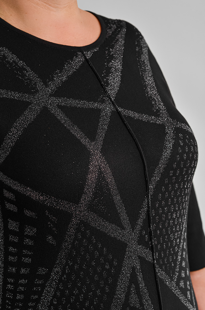 Сукня з геометричним люрексовим принтом великих розмір