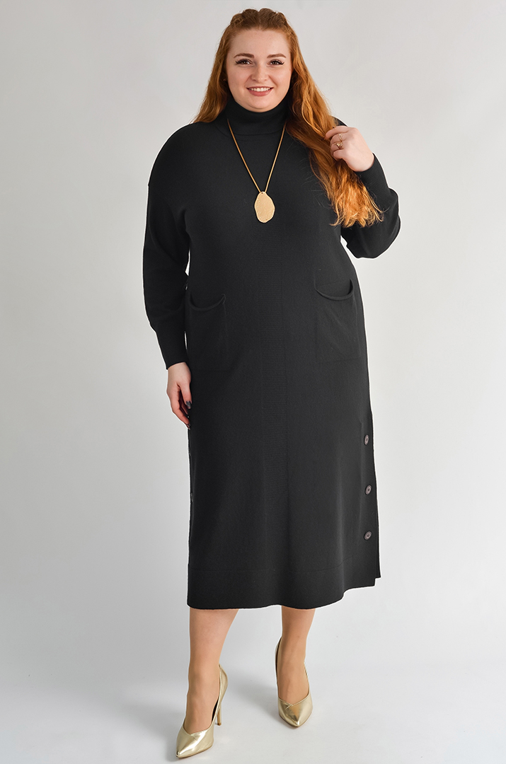 Сукня максі з вертикальною планкою та декоративними ґудзиками великих розмірів