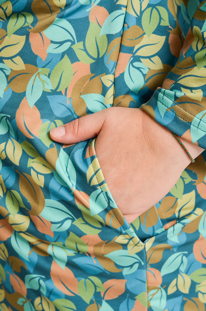 Сукня з капюшоном з художнім принтом осіннього листя великих розмірів