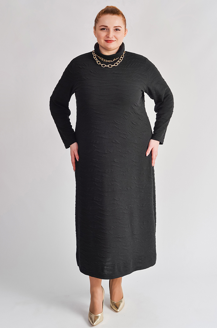 Сукня максі футляр із фактурного трикотажу великих розмірів