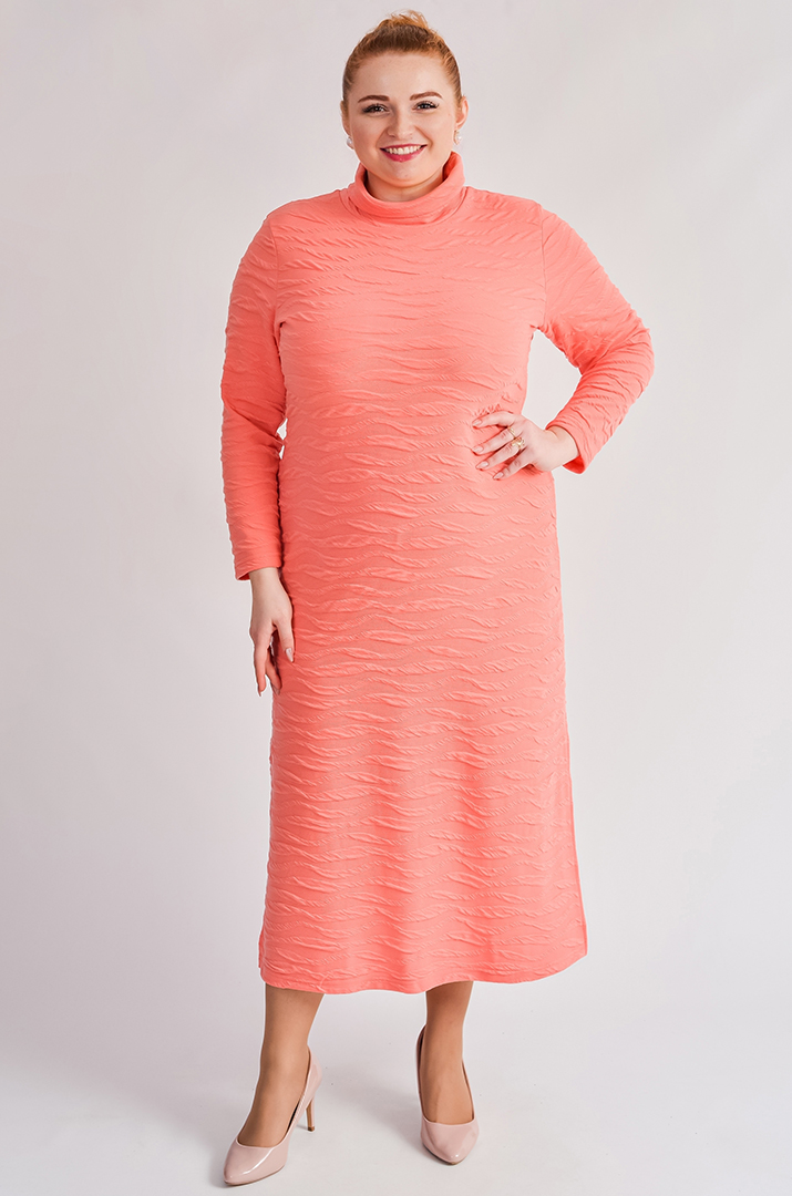 Сукня максі футляр із фактурного трикотажу великих розмірів