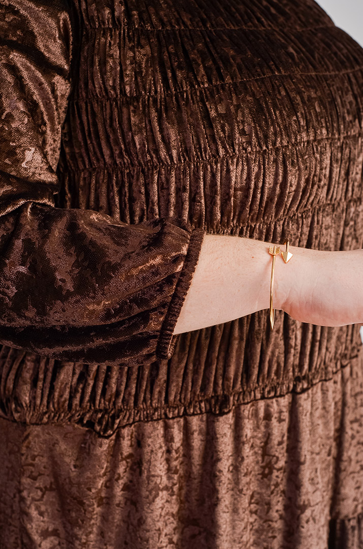 Коричнева сукня-двійка з м’якою велюровою фактурою великих розмірів