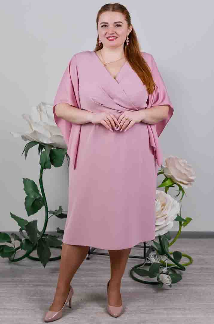 Сукня міді А-силует із легкими рукавами великих розмірів