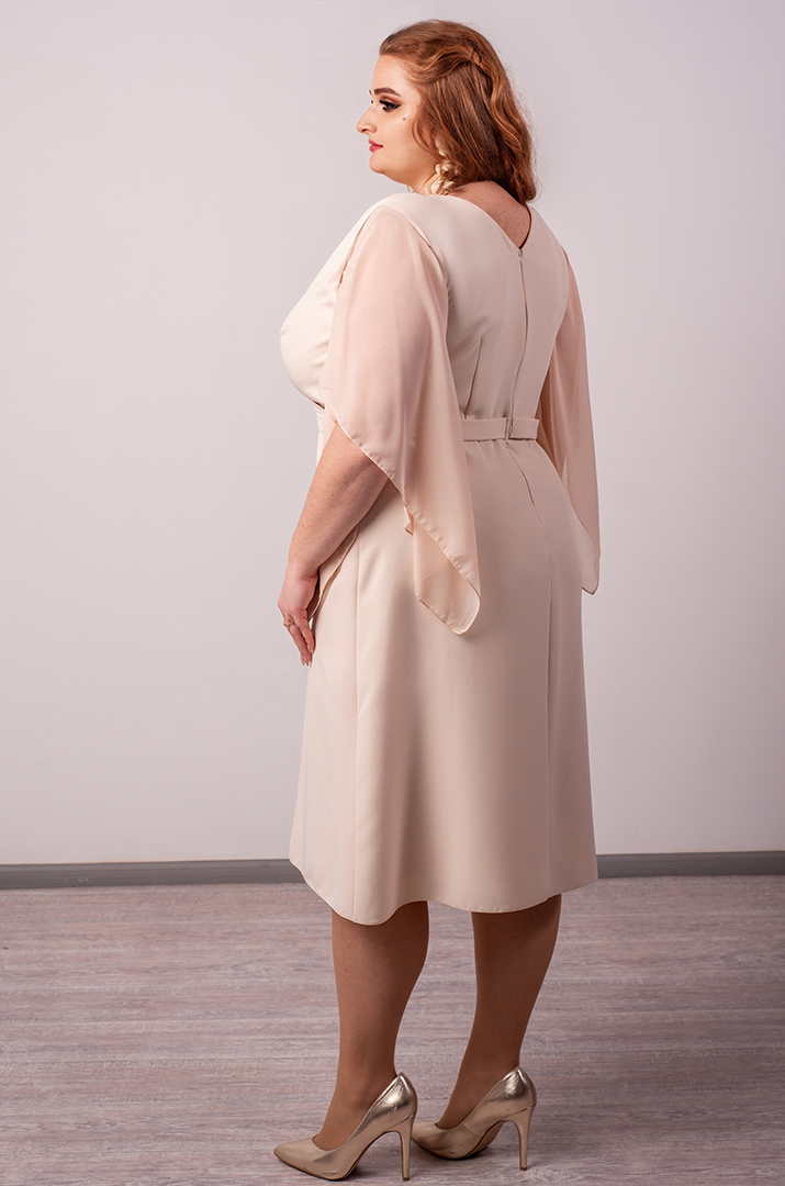 Сукня міді А-силует із легкими рукавами великих розмірів