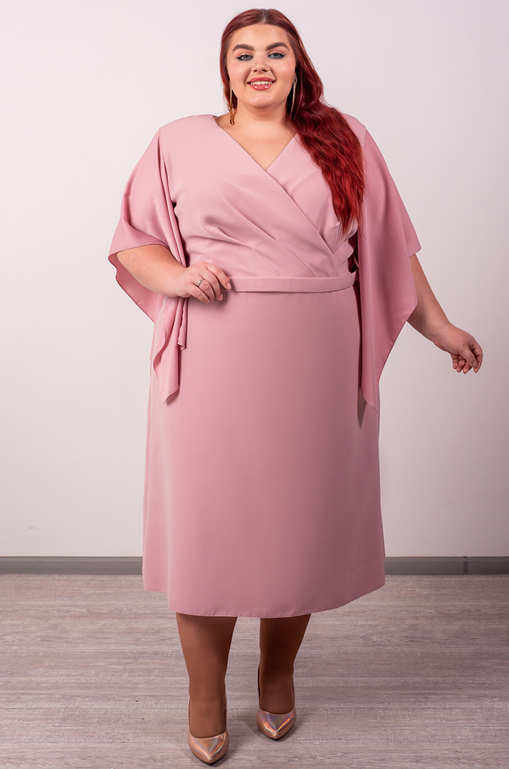 Сукня міді А-силует із легкими рукавами великих розмірів