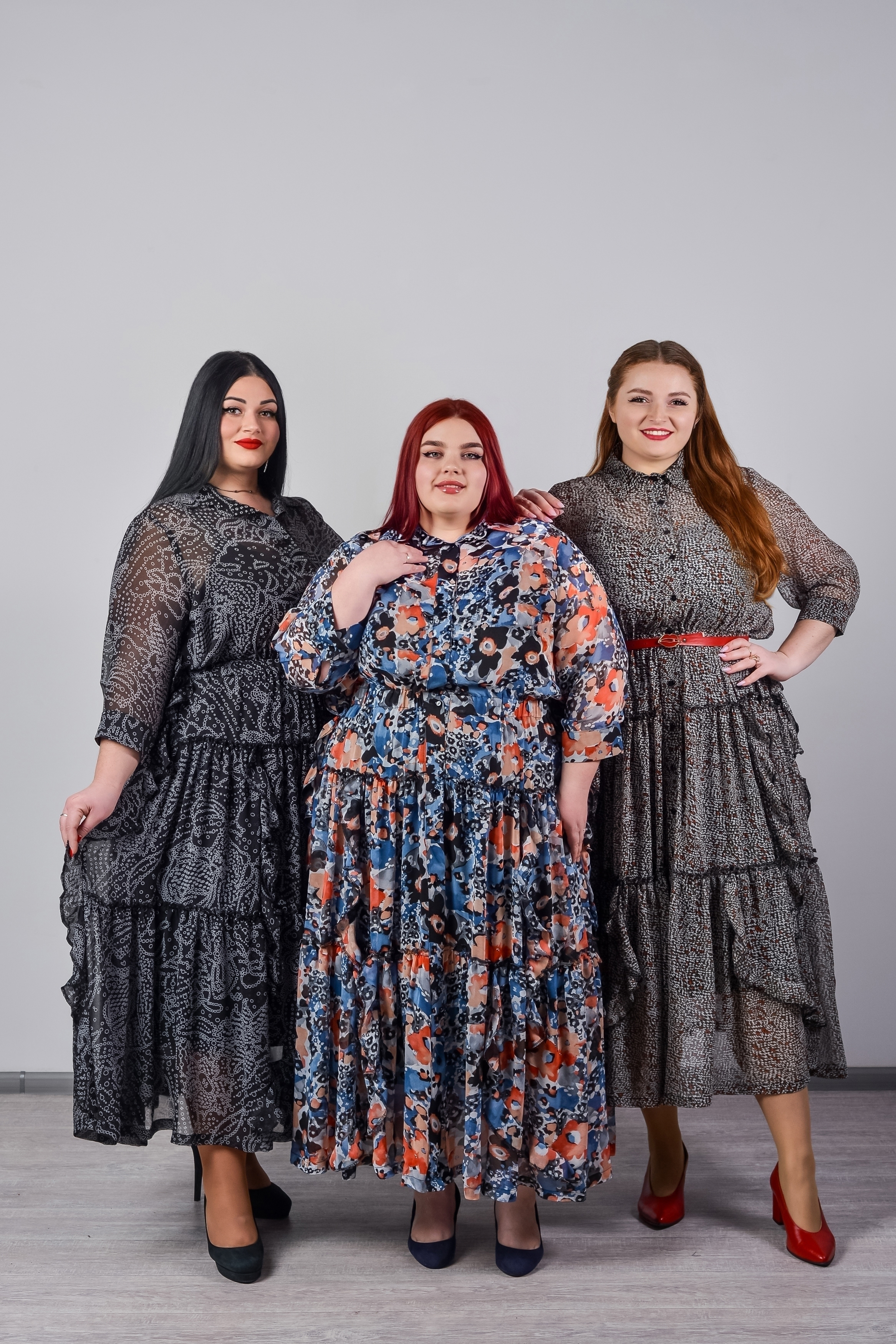 Шифонова сукня двійка максі з багатоярусною спідницею великих розмірів