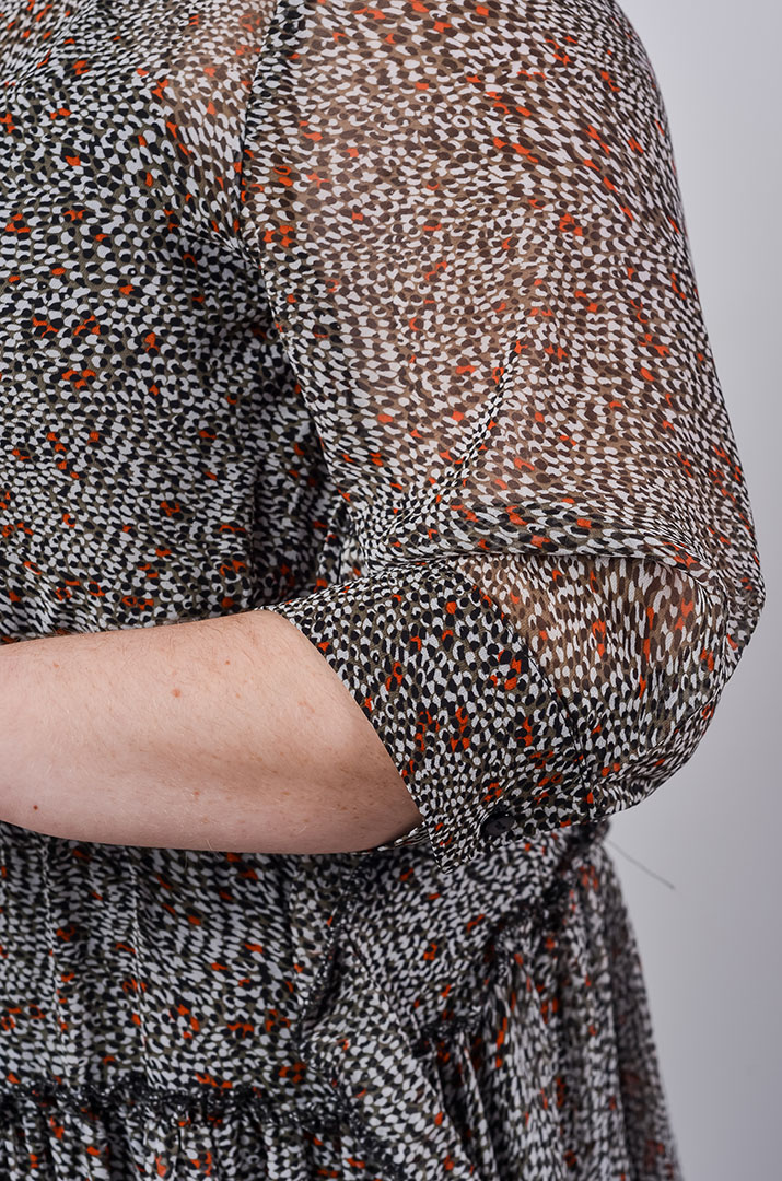 Шифонова сукня двійка максі з багатоярусною спідницею великих розмірів