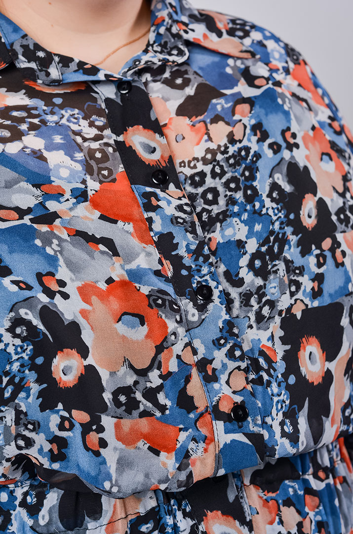 Шифонова сукня двійка максі з багатоярусною спідницею великих розмірів