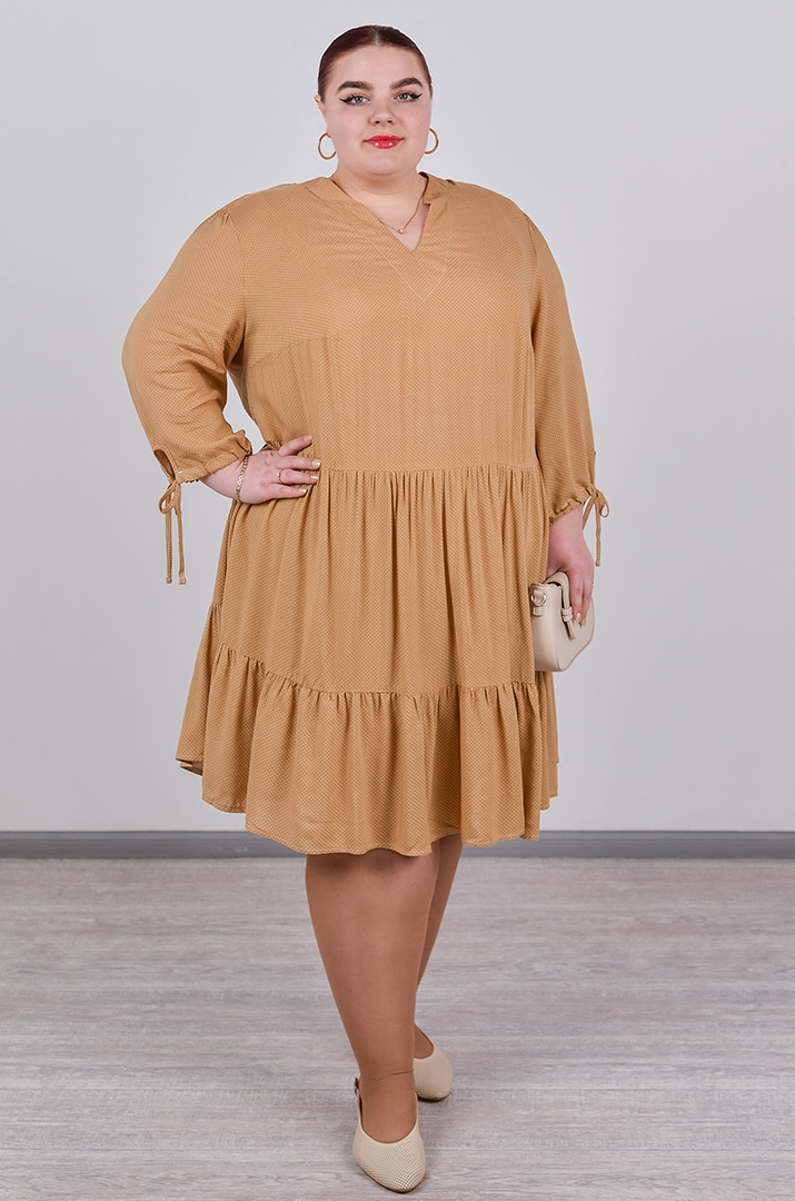 Сукня міні з делікатними воланами великих розмірів