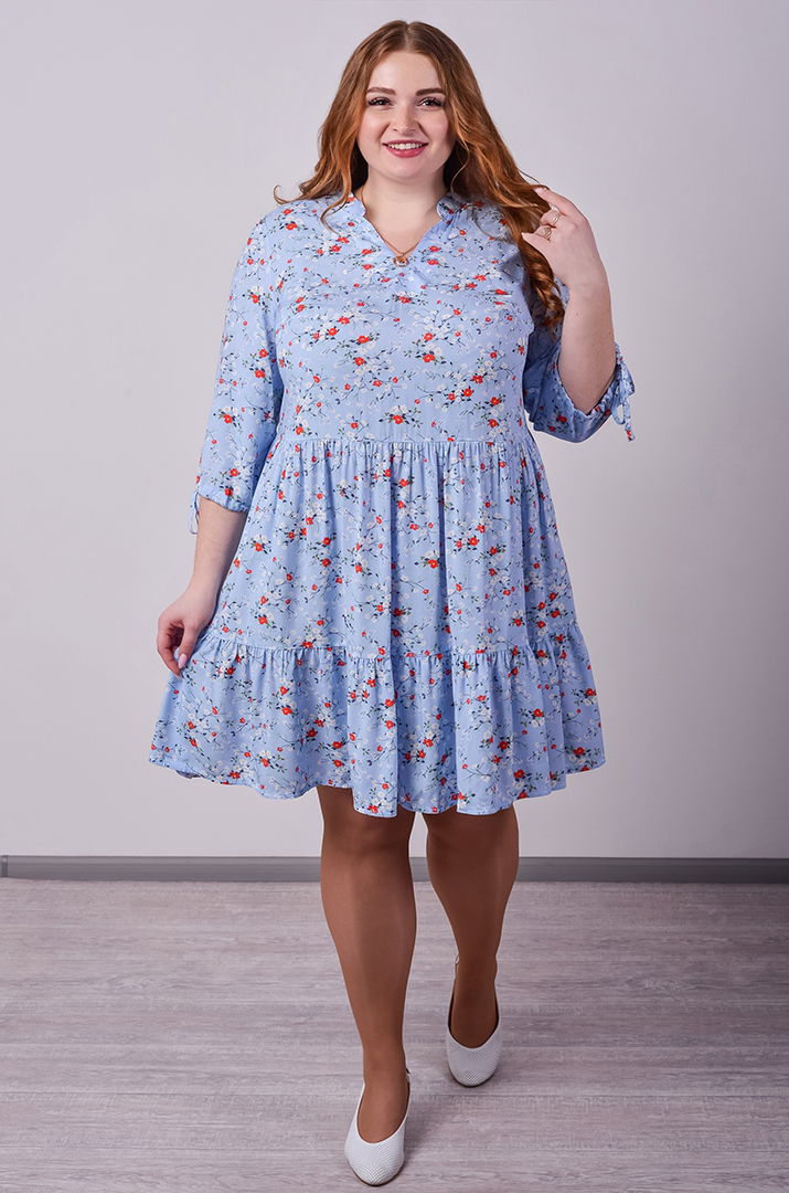 Сукня міні з делікатними воланами великих розмірів