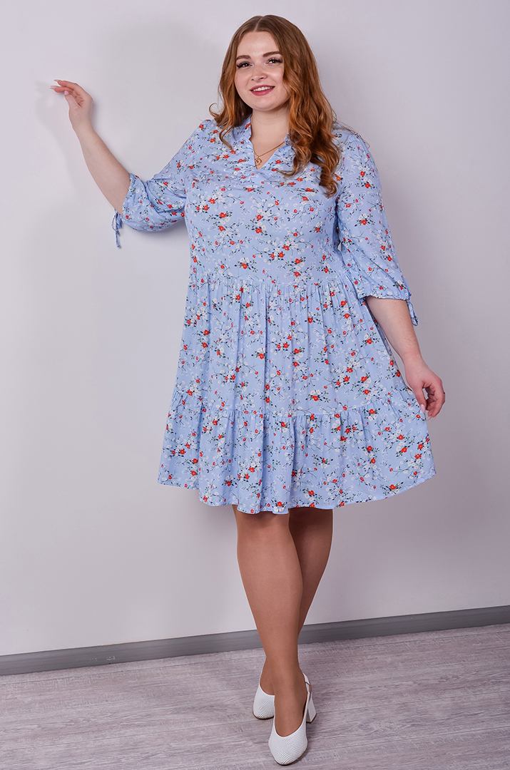 Сукня міні з делікатними воланами великих розмірів