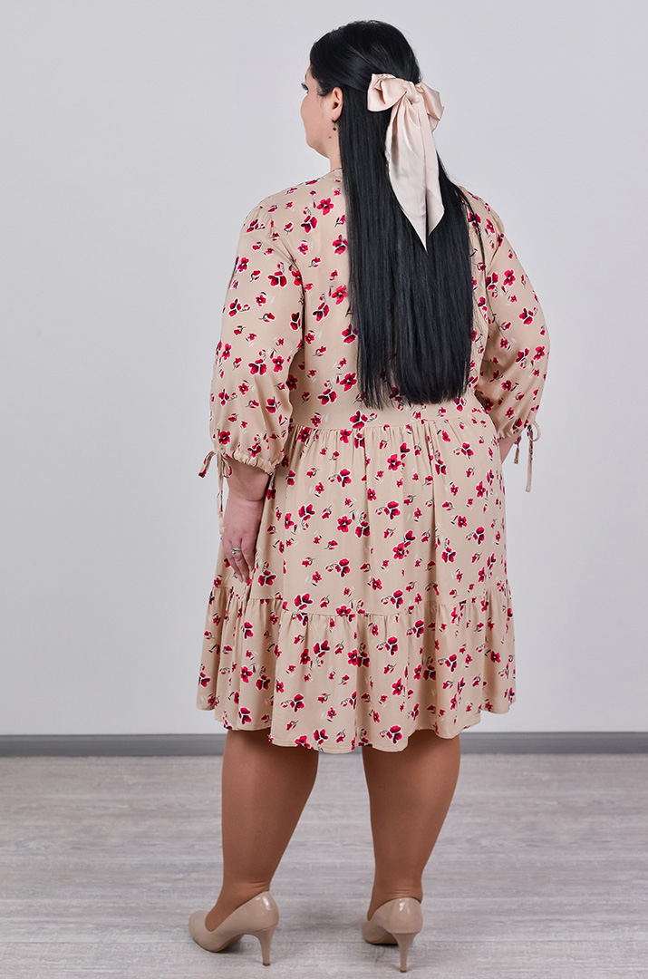 Сукня міні з делікатними воланами великих розмірів