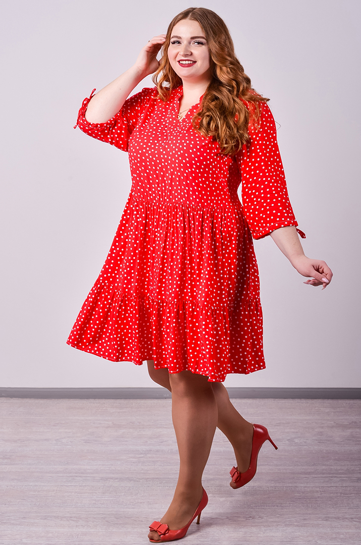 Сукня міні з делікатними воланами великих розмірів