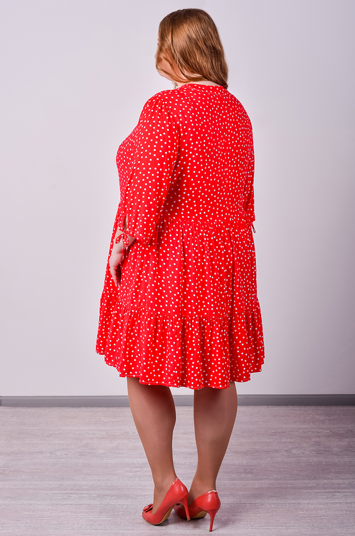 Сукня міні з делікатними воланами великих розмірів