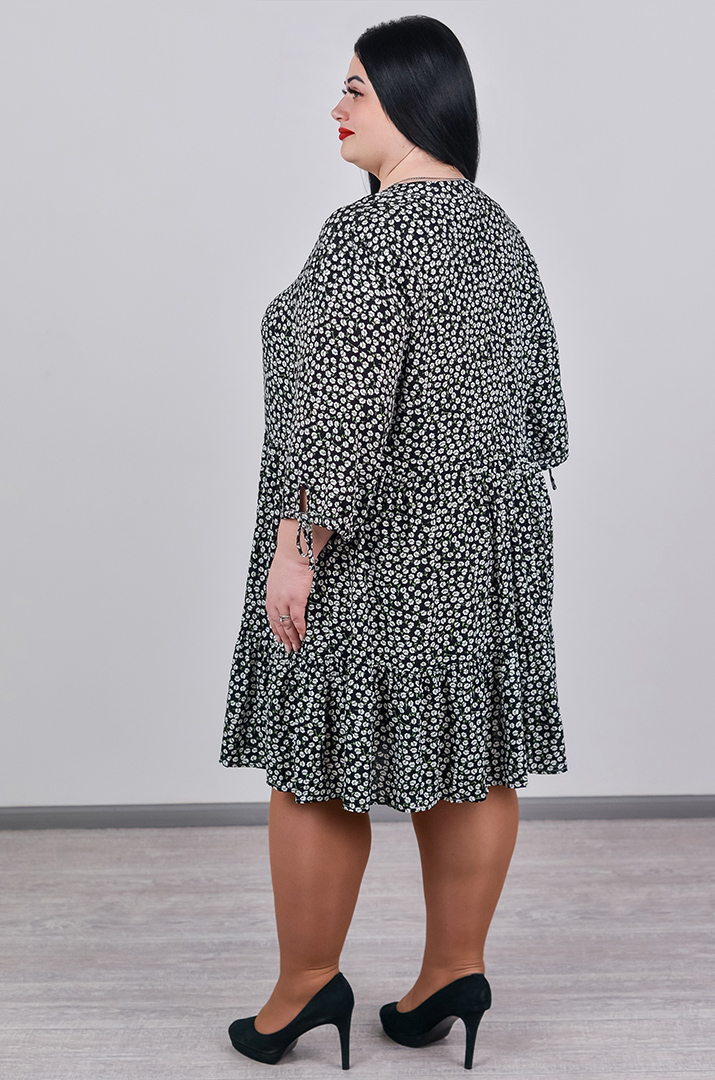 Сукня міні з делікатними воланами великих розмірів