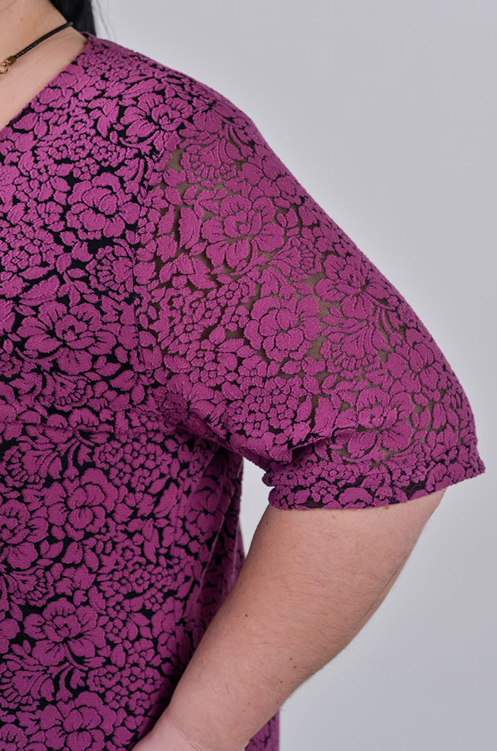 Сукня міні гіпюрова з квітковим візерунком великих розмірів