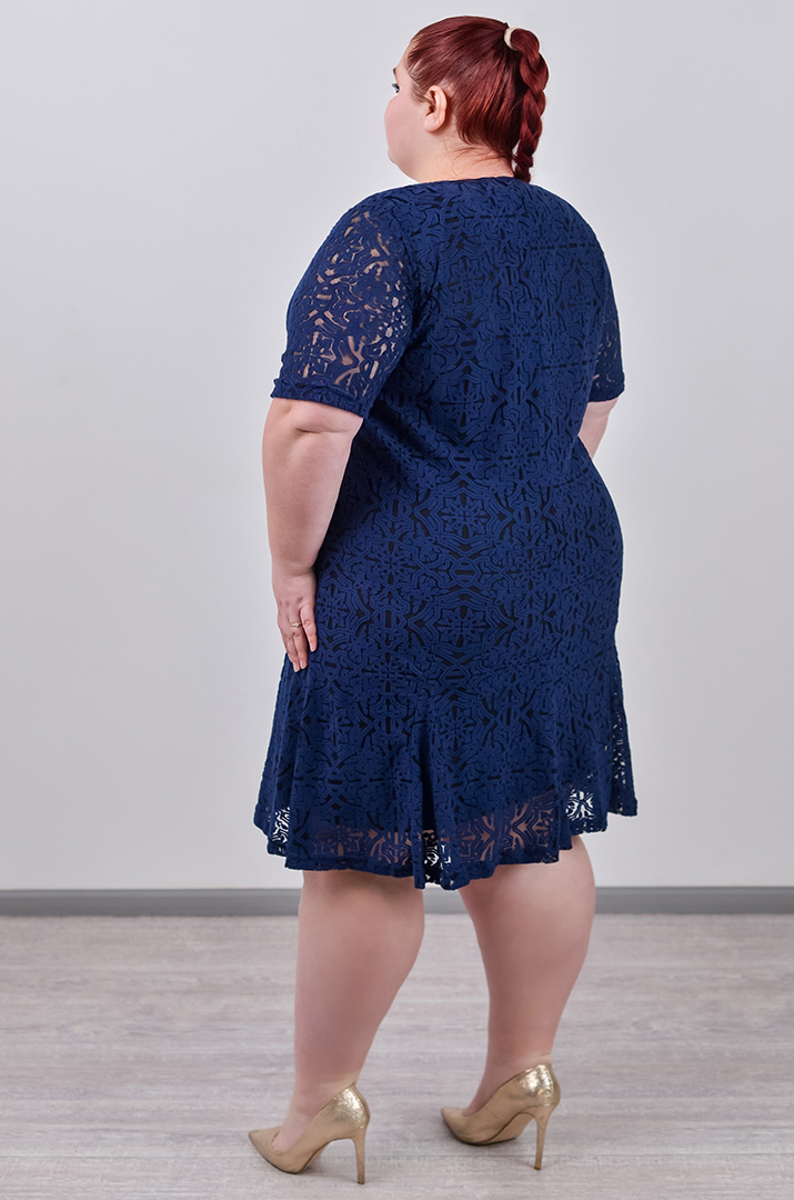 Сукня міні гіпюрова з квітковим візерунком великих розмірів