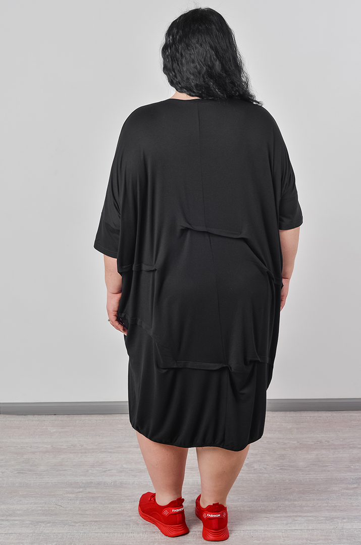 Сукня міні з фактурними складками та з кишенями великих розмірів